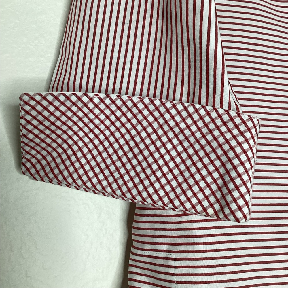Hinson Wu Aileen Popover Top Red Stripes 3/4 Sleeves Sz 2(S) - Picture 3 of 10